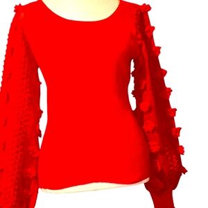 Women's Red Long Sleeve Shirt